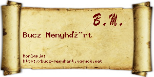 Bucz Menyhért névjegykártya